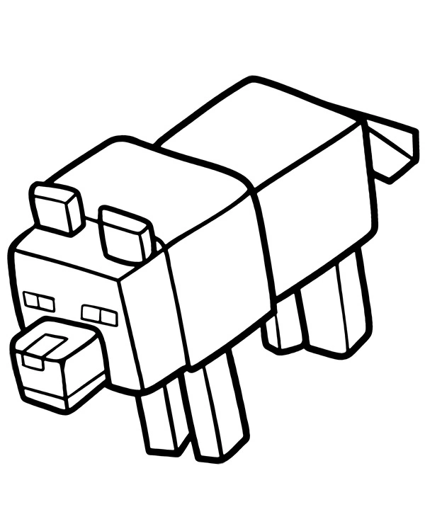 Minecraft wolf coloring book